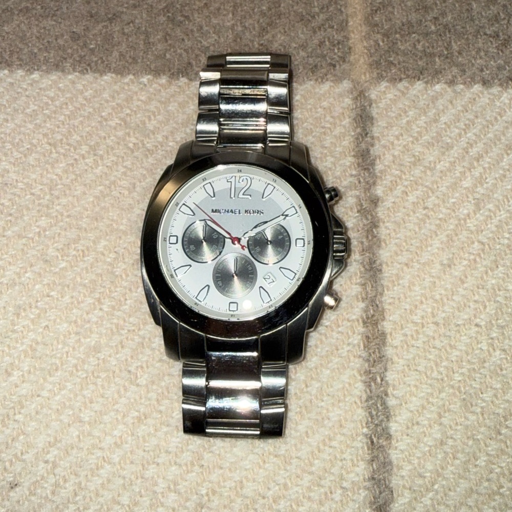 Michael Kors Metallic Silver Chronograph Watch - MK8242